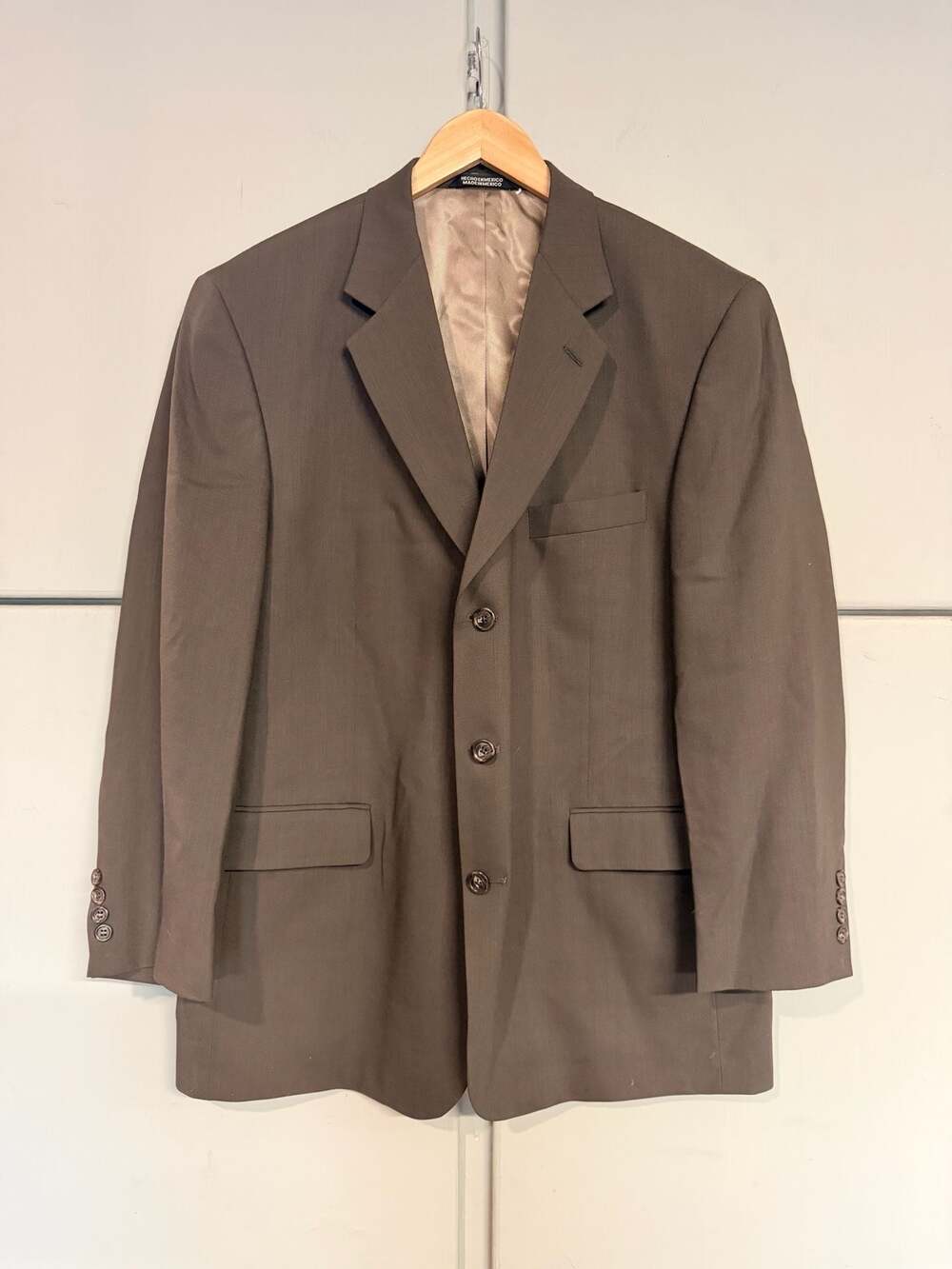The Natural by Stafford Vintage Brown 100% Woolmark 3-Button Blazer Suit Jacket